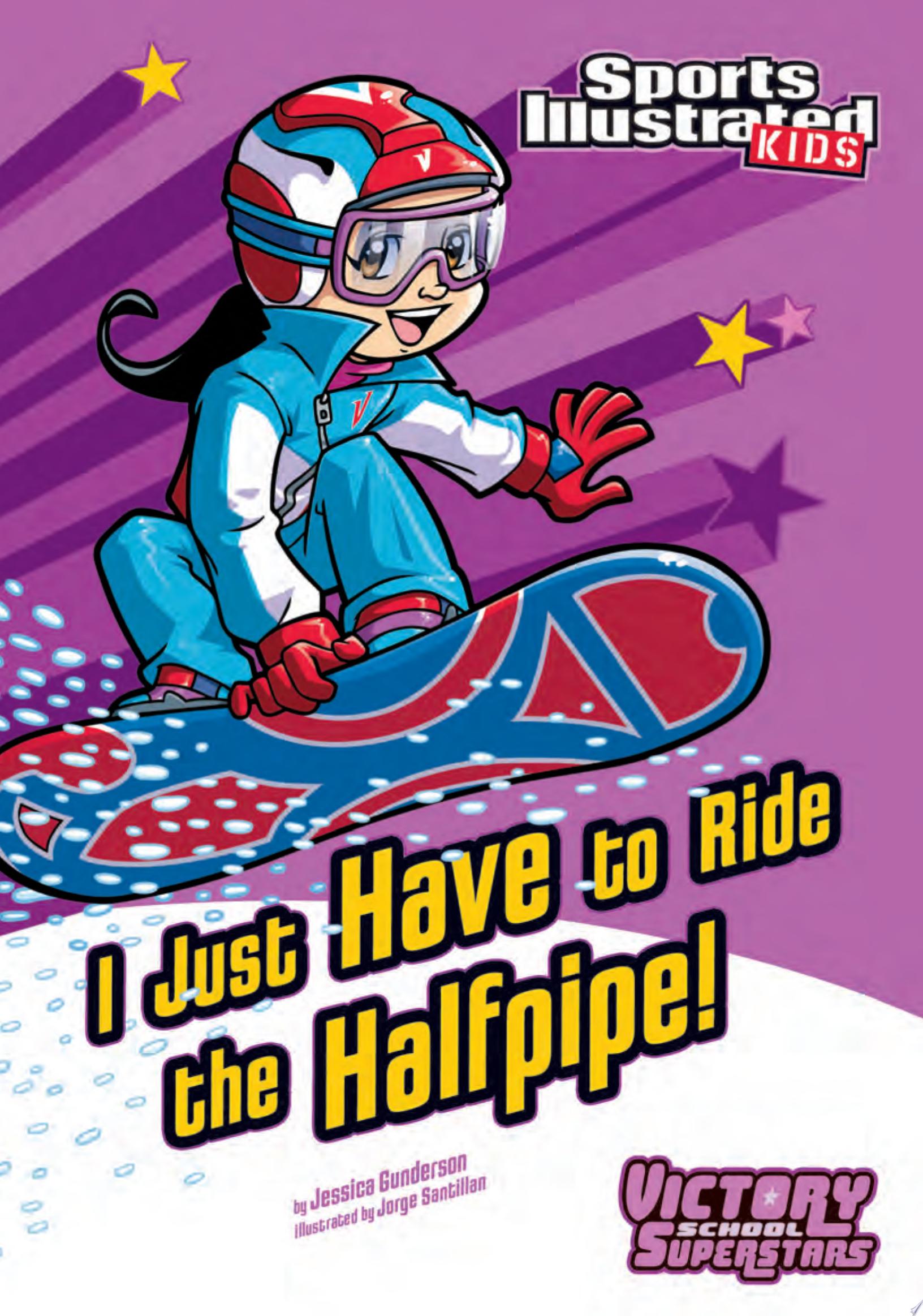 cover with title and author and illustration of a girl on a snowboard