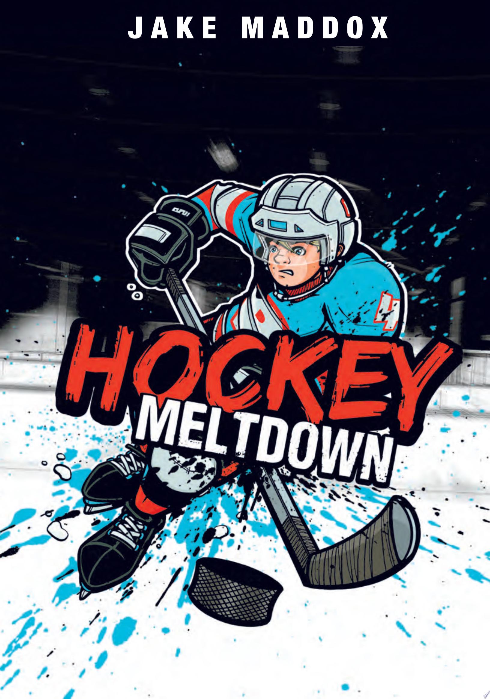 cover with title and author and illustration of a hockey player skating quickly