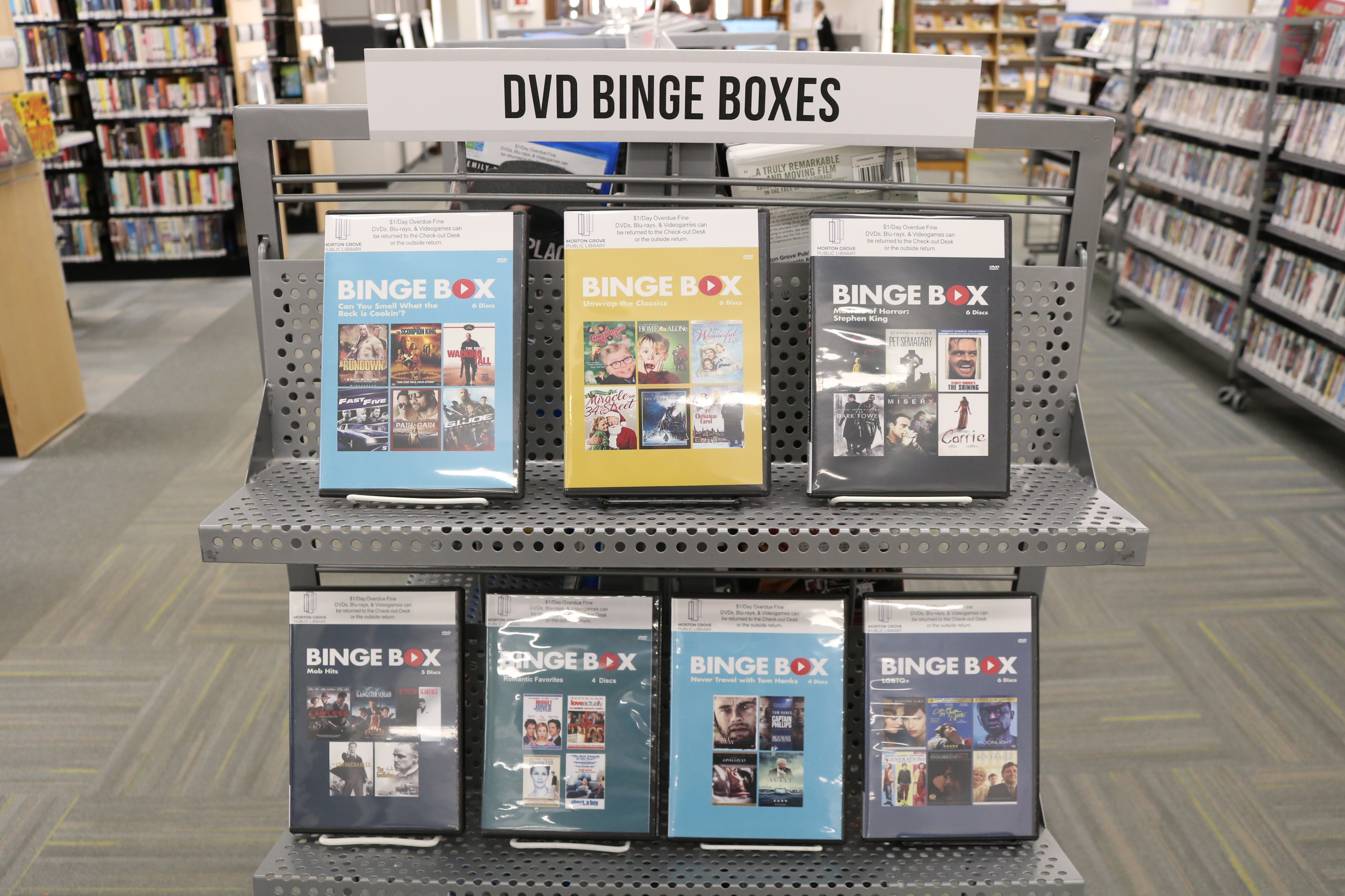 shelves of DVD cases