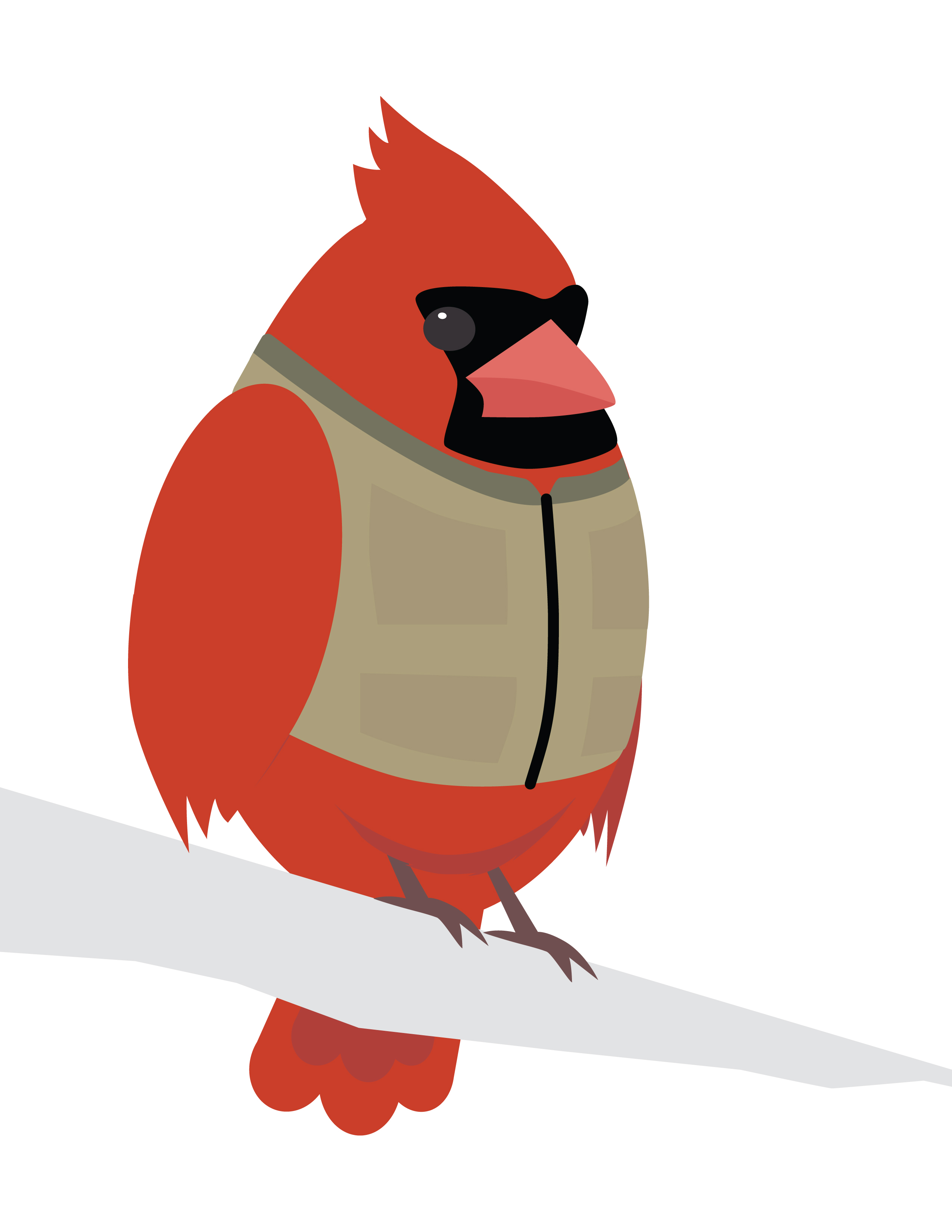 Birding logo cardinal