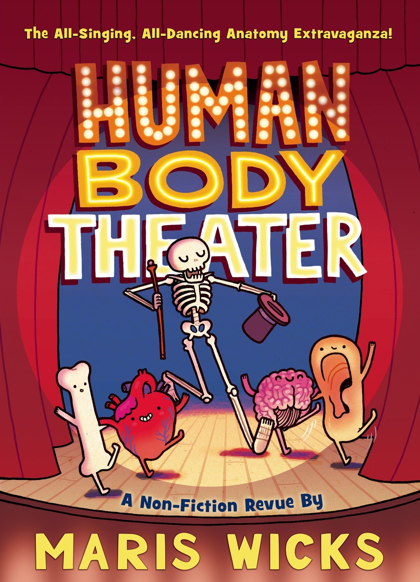 Title and cartoon image of a skeleton dancing with body parts