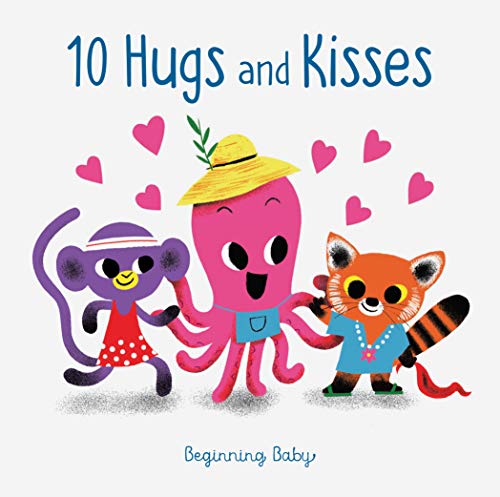 cover with title and author and illustrated animals (monkey, octopus and raccoon) holding hands surrounded by hearts
