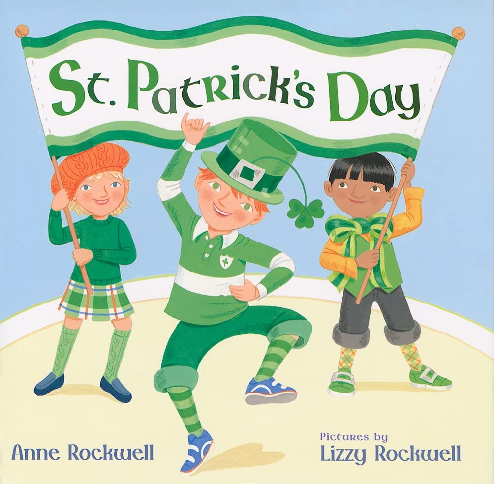 cover with title and author and illustration of three kids dressed in Irish clothing