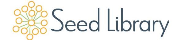 yellow circle outlines with green lines pointing to the center with the words seed library to the right of it