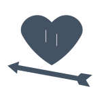 die cut heart arrow